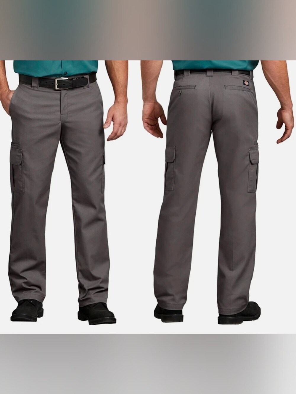Dickies Men's Gray Work Cargo Pockets Pants Flex